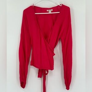 Billabong Wrap Blouse Top Long Sleeve‎ L
